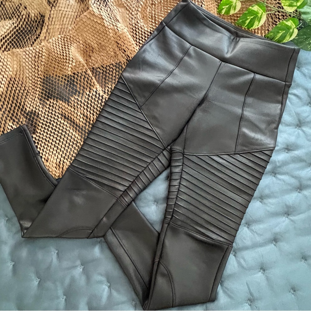 Express | Women’s Faux Leather Moto Leggings - Black XS